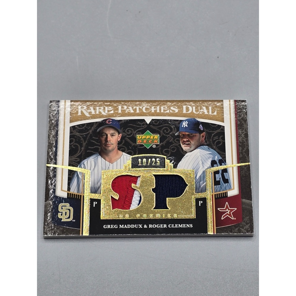 Upper Deck Premier Rare Patches Dual Greg Maddux Roger Clemens 10/25 Baseball